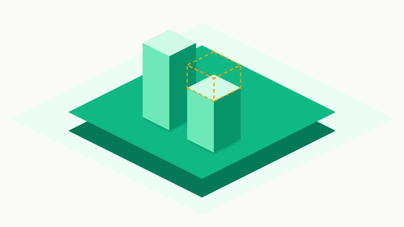 Illustration: two return columns, the shorter one cut down by fees, on the green Assetli platform