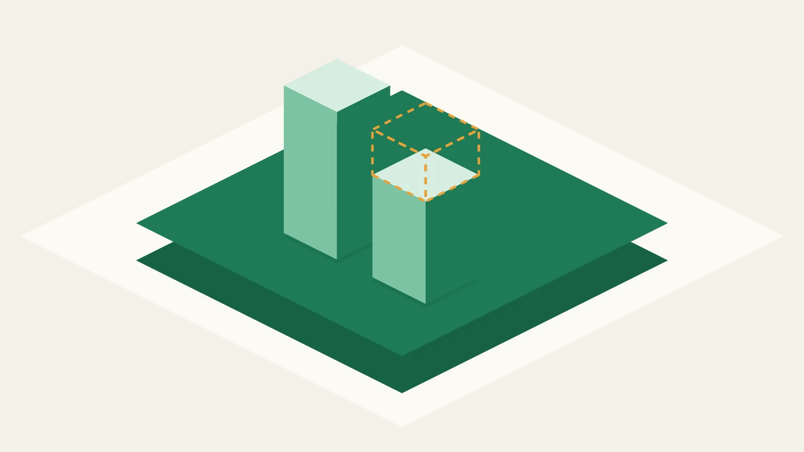 Illustration: two return columns, the shorter one cut down by fees, on the green Assetli platform